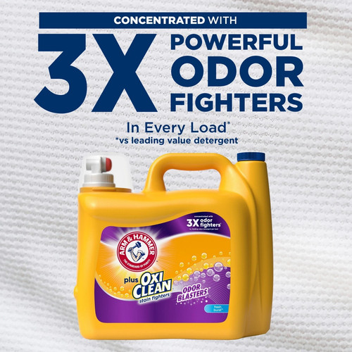 Arm & Hammer Plus Oxiclean Olor Blasters Fresh Burst, 128 Cargas Líquido Lavandería - Imagen 4 de 7