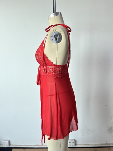 Sexy Lingerie for Women Babydoll Teddy Lace Dress Deep V Neck Nightwear Pajama - Bild 7 von 10