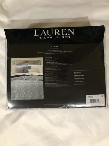 Ralph Lauren Karina Paisley King Duvet Cover Set 2 Shams Light Blue Multi. - Picture 3 of 5