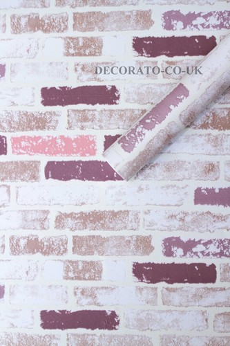 10M EFFETTO MATTONE PVC CARTA DA PARATI ARTE VINTAGE PIETRA MARRONE NATURALE ADESIVO RUSTICO UK - Foto 7 di 11