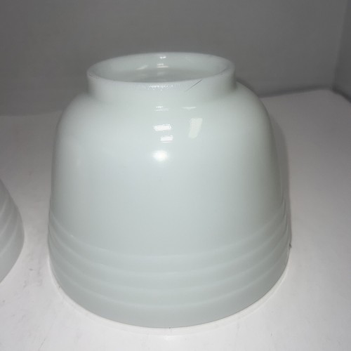 VINTAGE Set PYREX HAMILTON BEACH WHITE GLASS MIXING BOWL POUR SPOUT #7 #9 Rare - Picture 9 of 15