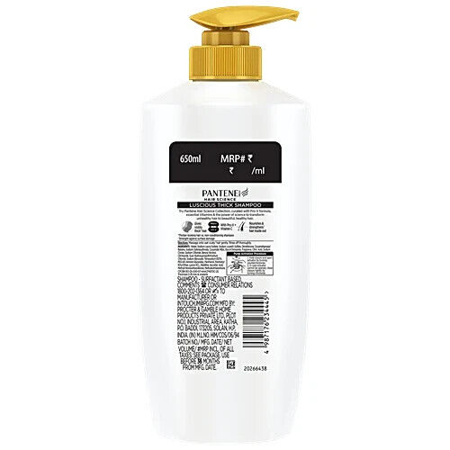 Pantene Hair Science Luscious Thick Shampoo with Pro V Vitamin C 650 ml - Picture 3 of 4