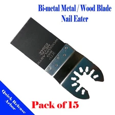 15x Bi-metal Saw Blade Oscillating Multi Tool Fein Multimaster Rockwell Dewalt 