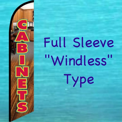 CABINETS WINDLESS FEATHER FLAG Tall Curved Top Vertical Advertising Banner Sign - Picture 1 of 5