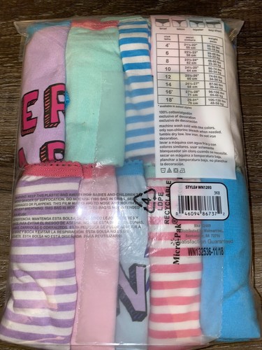 Wonder Nation ~ Girls Tagless 10-Pair Underwear Hipster Cotton ~ Size 6 - Picture 3 of 3