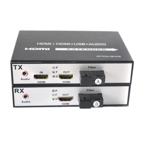 HDMI over Fiber Optic Extender 20Km KVM Switch Video Audio Extension Converters - Picture 1 of 37