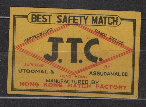 MATCHBOX LABELS CHINA- JTC , Hong Kong Match - **mint