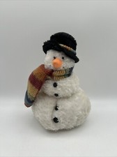 RUSS Snowball Snowman Christmas Plush Stuffed Toy Hat Knit Scarf Extremely Soft