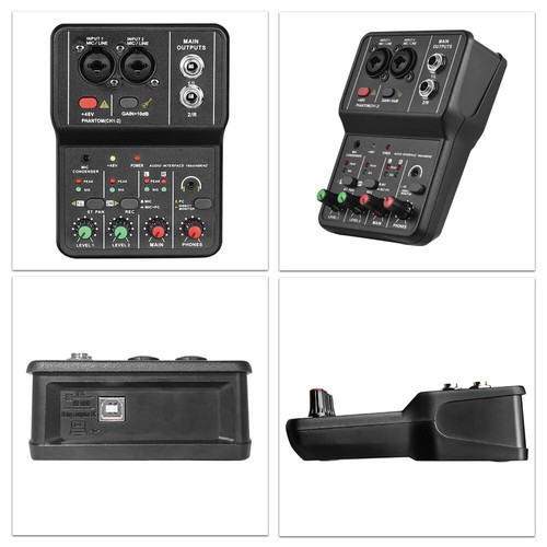 USB Audio Interface Sound Card +48V Phantom Power for Recording Podcasting C0G2 - Picture 10 of 12