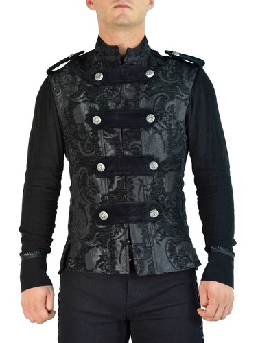 CHALECO SANTUARIO LEGIÓN CHAQUETA GÓTICA UNIFORME MILITAR BANDA DE ROCK CHALECO GÓTICO STEAMPUNK - Imagen 5 de 8