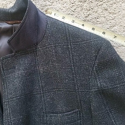 Cricketeer Blazer Mens 38 Gray Wool Windowpane Check Sport Coat Jacket USA - Picture 12 of 21