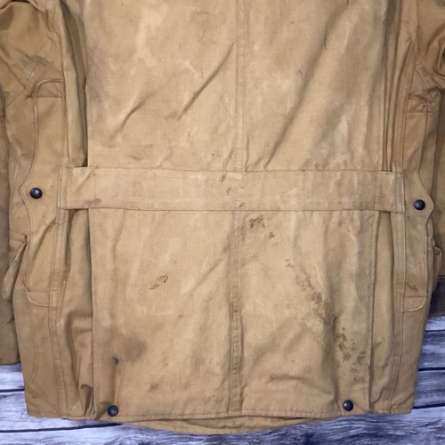Vintage Duxbak Field Jacket Mens 40 Brown Half Moon Canvas Hunting 40s 30s - Picture 7 of 14