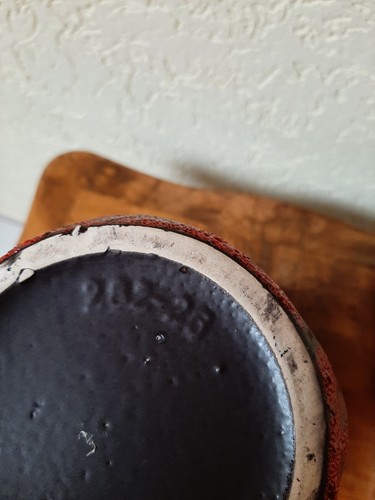 Seltene 70er Jahre Scheurich "Jura" Dekor Fat Lava Keramik Vase 282 - 25 rot - Bild 9 von 9