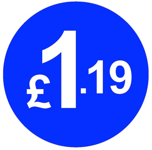 20mm Blue Price Point Shop Stickers POS / Sticky Labels £1, £1.99, £2, £3, £5 - Picture 5 of 49