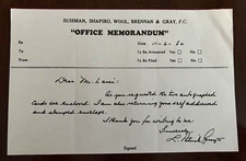 L. PATRICK GRAY III - Hand-written and Signed Memo. Nov, 6, 1980.