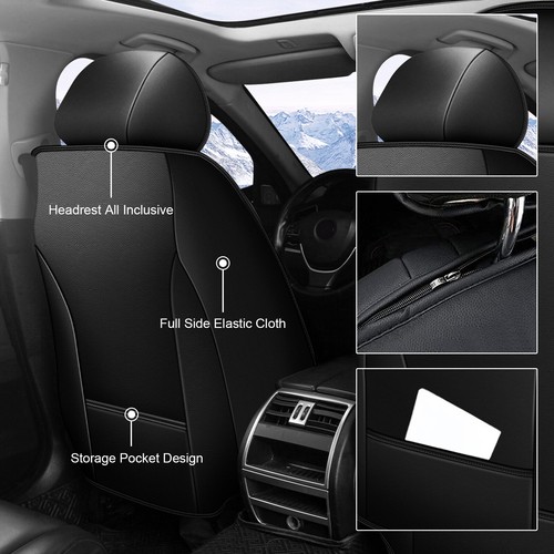 For KIA Cadenza 2014-2020 Car 5-Seat Covers Faux Leather Full Set Protector Pad - Picture 5 of 9