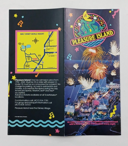 Walt Disney World Pleasure Island Brochure Pamphlet 1990s - Picture 4 of 4