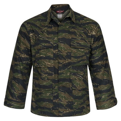 Army Jacket Original US BDU Combat Shirt Light Vintage Uniform Tiger Stripe Camo - Picture 9 of 12