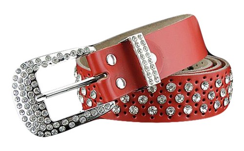 QHA Womens Real Leather Belt Rhinestone Party Fashion Designer Waist Belt Q94 - Picture 11 of 14