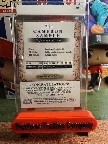 Cameron Sample 2021 Sage RC Auto #A134 - Picture 2 of 2