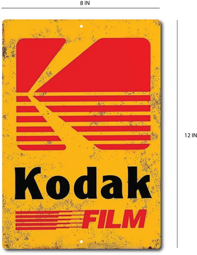 Letrero de hojalata cámara Kodak rústico retro tienda letrero de metal decoración película fotos fotografía - Imagen 2 de 5