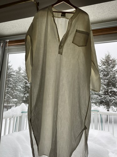Antikes Nachtkleid des Heiligen Mannes Priester Baumwolle Etikett StAdivm Nachtwäsche AMOSKEAG 48""L - Bild 13 von 15