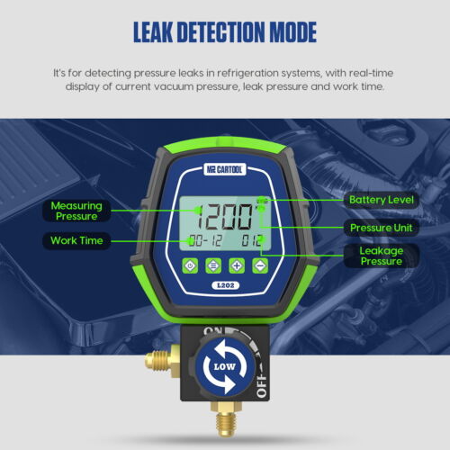 L202 HVAC Digital Refrigeration Manifold Gauge Vacuum Pressur Temperature Tester - Picture 8 of 14