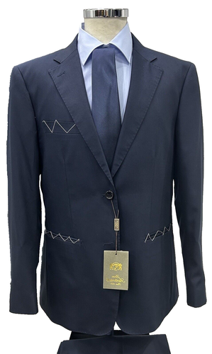 Traje Hombre Sartorial Made IN Italy Azul Fresco Lana Tasm 46 48 50 52 54 56 58 - Imagen 10 de 14