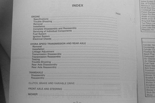 Massey Ferguson MF 10 & 12 MF10 MF12 Dealer Service Manual Lawn & Garden Tractor - Picture 4 of 9