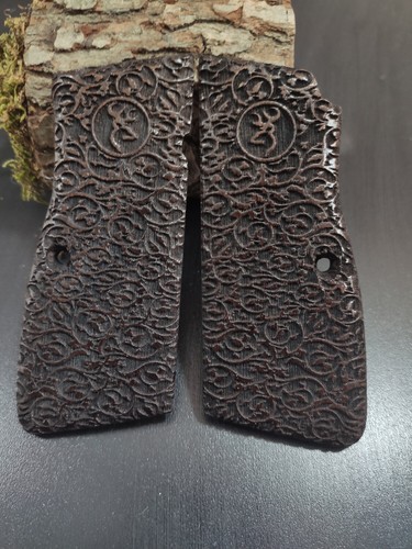ZIB GRIPS Browning HP 14 empuñaduras hechas a mano de empuñaduras de madera Ars.029 - Imagen 2 de 5