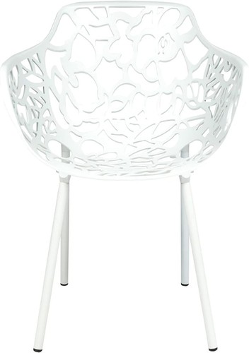LeisureMod Devon Modern Aluminum Indoor-Outdoor Stackable Patio Dining Armchair - Picture 5 of 9