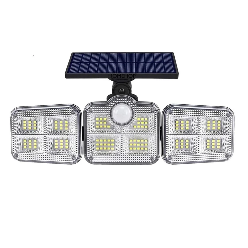 2Pack Solar Motion Sensor 3-Head 120 LED Security Light 270° IP65 3 Modes Garden - Image 2 of 4