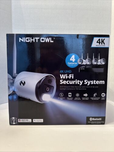Night Owl NVR AC Powered Wi-Fi 4K Spotlight 4 Kameras 2-Wege Audio 1TB