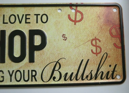 Novelty Aluminium Love To Shop Number Plate SIGN 37 x 13 cm Garage Shed - Picture 3 of 4