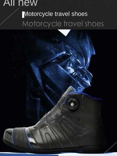 Men Soft Motorcycle Boots Waterproof Ankle Riding Shoes Racing High Top Sneakers - Bild 9 von 24