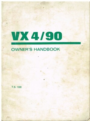VAUXHALL VX 4/90 FD SERIES ORIG. 1969 OWNERS INSTRUCTION & MAINTENANCE HANDBOOK