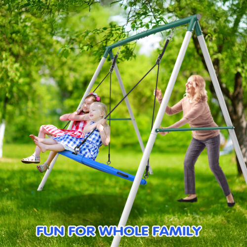 500lbs Heavy Duty Swing Stand Metal Swing Set for Backyard with 50" Saucer Swing
