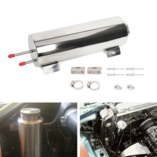 3" X 10" Stainless Steel 32OZ Radiator Coolant Overflow Puke Tank Can Polished - Picture 6 of 14