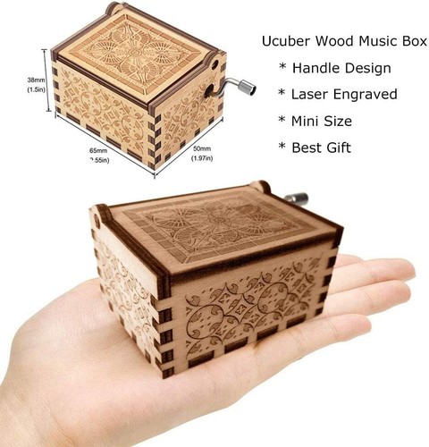 Classic Vintage Music Box - Lightweight Wood Engraved Gift for Special Occasions - Picture 6 of 7