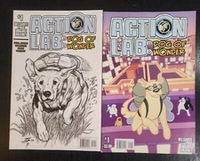 ACTION LAB DOG OF WONDER #1 1A AND 1D VARIANTS LOT OF 2 COMIC 2015 VF/NM
