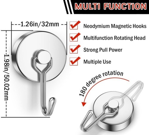 large magnetic hooks heavy duty 100 lbs 110 lbs strong magnetic hooks hanger - Picture 14 of 98