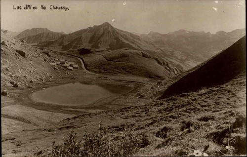 Lac d'Aï Kanton Waadt Schweiz s/w AK ~1940 Fle Chaussy Blick ins Tal ungelaufen - Picture 1 of 2