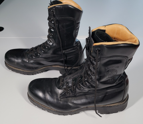 Chippewa USA 27422 Black Leather Fire Fighter Steel Toe Work Boots Size 9 EE - Picture 12 of 24