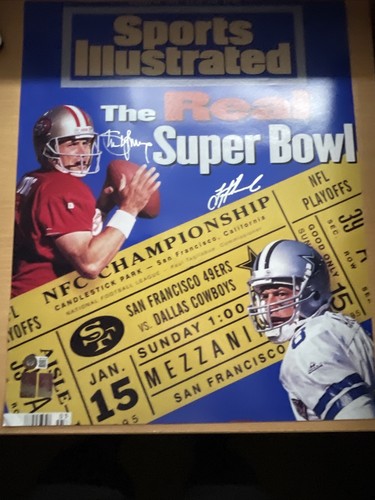 STEVE YOUNG & TROY AIKMAN SIGNED AUTOGRAPHED 1995 sports Illustrated POSTER BAS - Picture 14 of 20