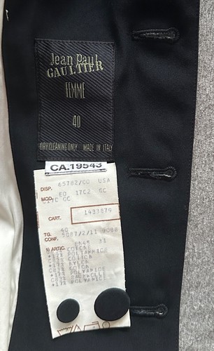 NWOT Women's Jean Paul Gaultier Blazer Size 40 Color Black/Ivory - Picture 2 of 23