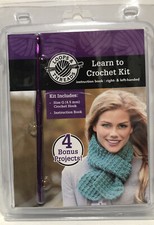 Learn to Crochet Kit by Loops  Threads 4 Bonus Projects Size G Hook New