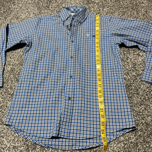 wrangler 20x competition shirt youth boy L blue plaid cowboy long sleeve rodeo - Picture 4 of 10