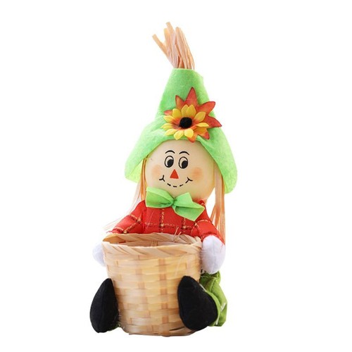 Halloween Scarecrow Basket Desktop Decorations Autumn Thanksgiving Decoration - Picture 6 of 9