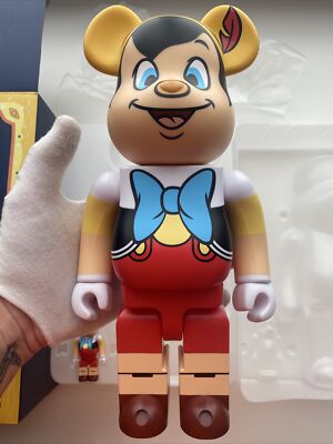 MEDICOM TOY - BE@RBRICK PINOCCHIO 400％&amp;100% Medicom Disney Pinocchio 100% 400% Bearbrick Figure Set yellow