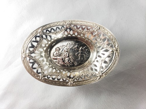 LOOK! - SET OF 6 STERLING SILVER NUT DISHES W/ DUTCH WINDMILL DESIGN - HOLLAND - Picture 4 of 9